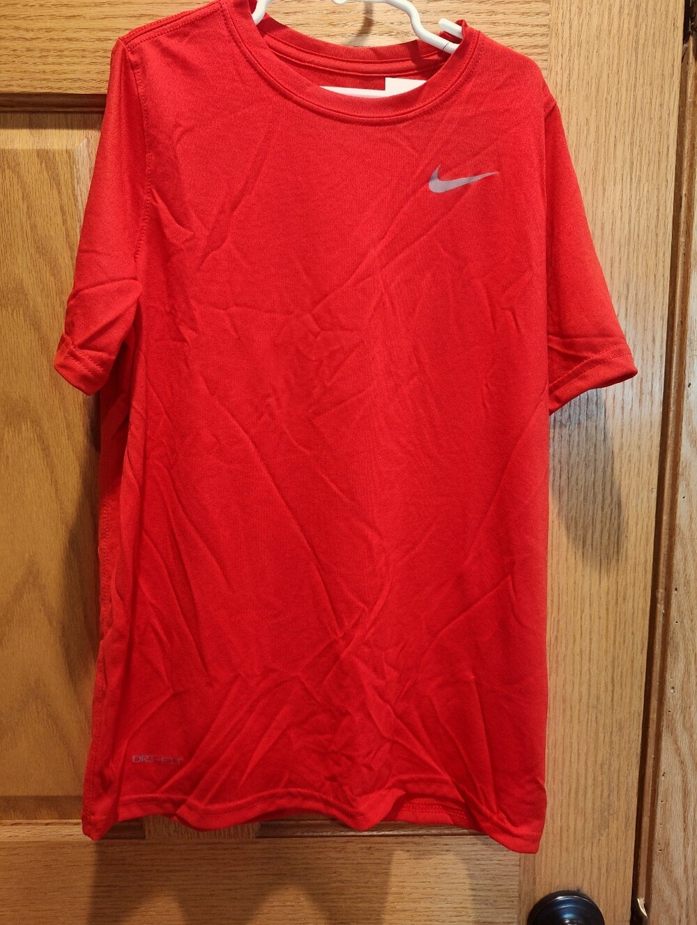 Boys Nike Red Short-Sleeve Dri-FIT Athletic Tee